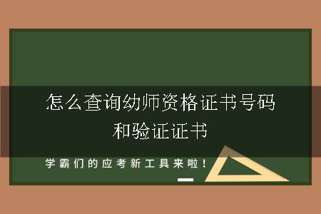 怎么查询幼师资格证书号码和验证证书呢